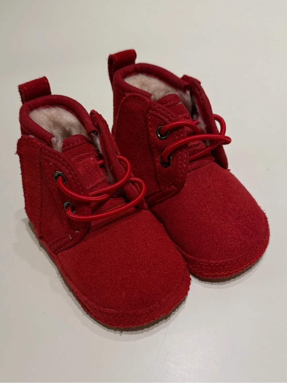 UGG Red Infant Cozy Lace-Up Booties